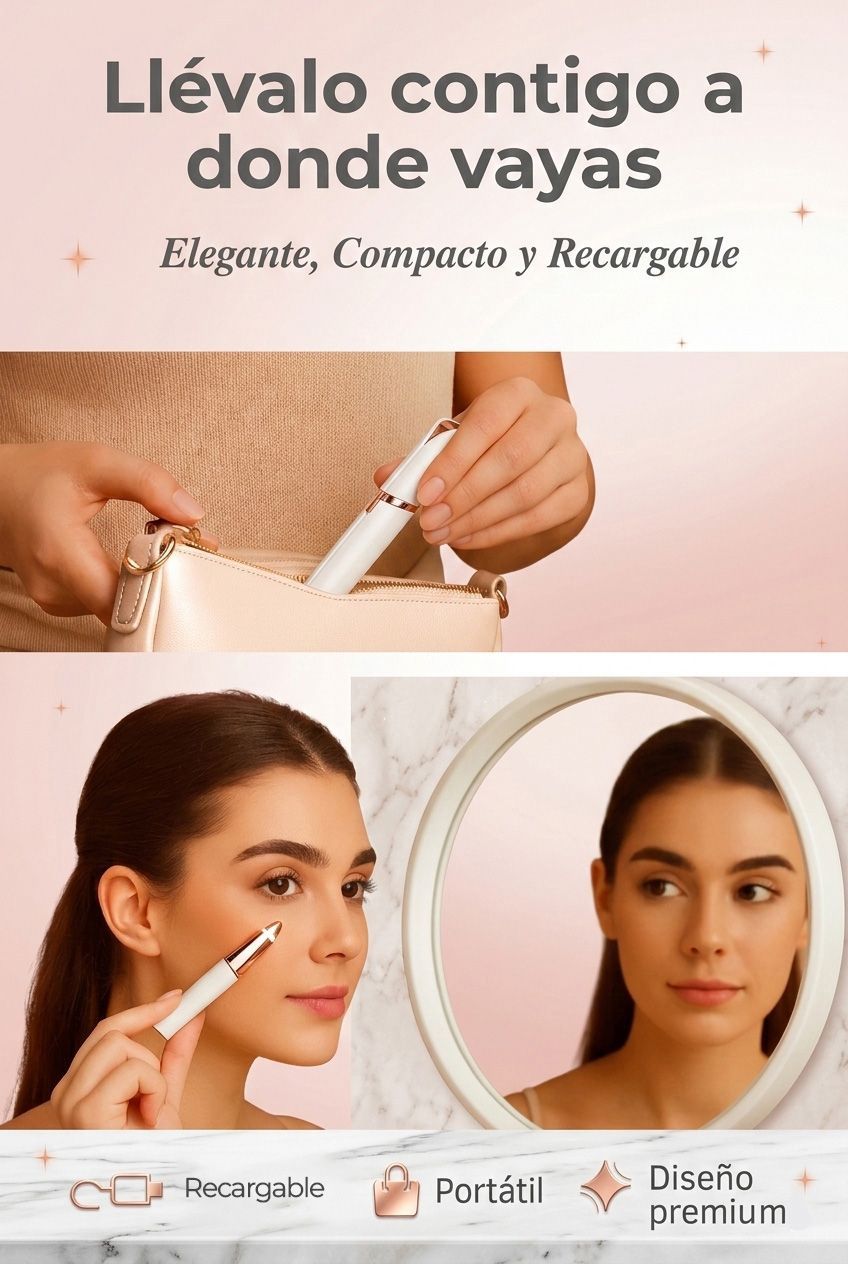 Depilador Facial Eléctrico Recargable con Luz LED